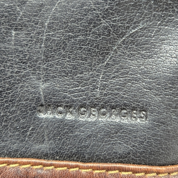 Jack Georges Men Leather Back Pack Black-Brown Hand Stained Buffalo Versatile - Picture 4 of 16